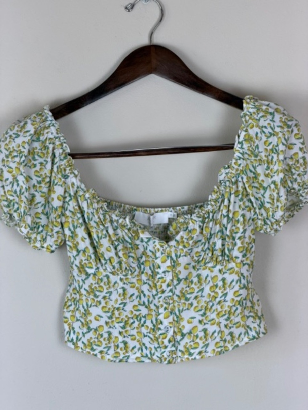 ASTR Cropped Corset Top Puff Short Sleeves Cottagecore Romantic Women's Small